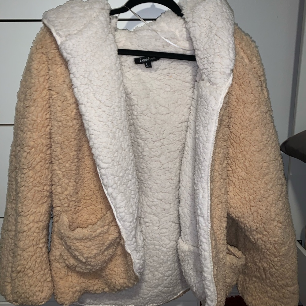 Tan and white Teddy Jacket